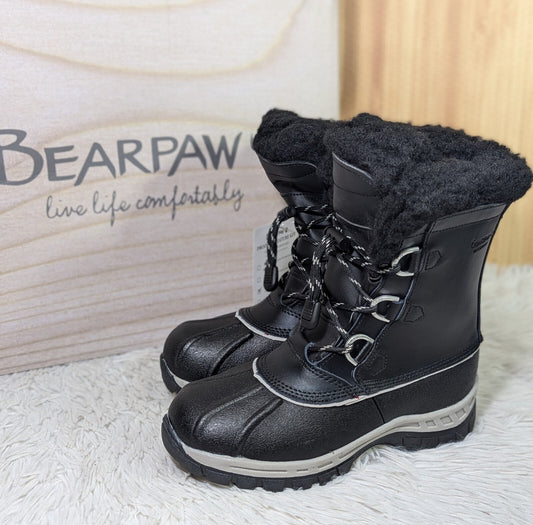 Bearpaw Black Waterproof Winter Boots with Shearling Lining