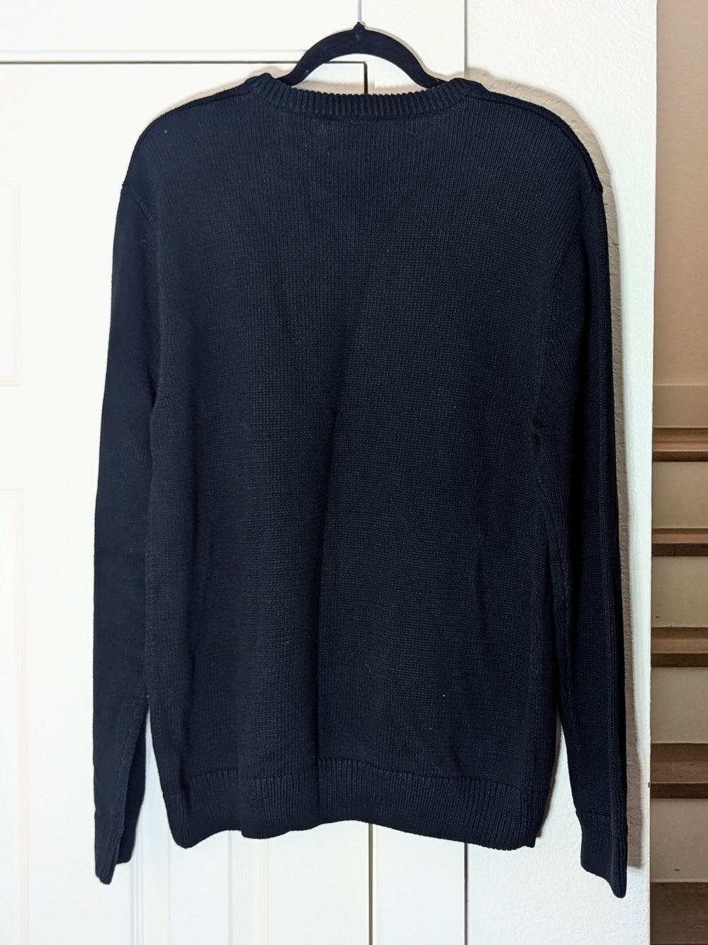Chaps Men's Black Cotton Crew Neck Pullover Sweater Large