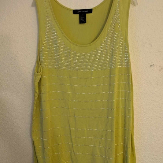 Ashley Stewart Yellow Sleeveless Tank Top with Rhinestone Detail Size 18/20