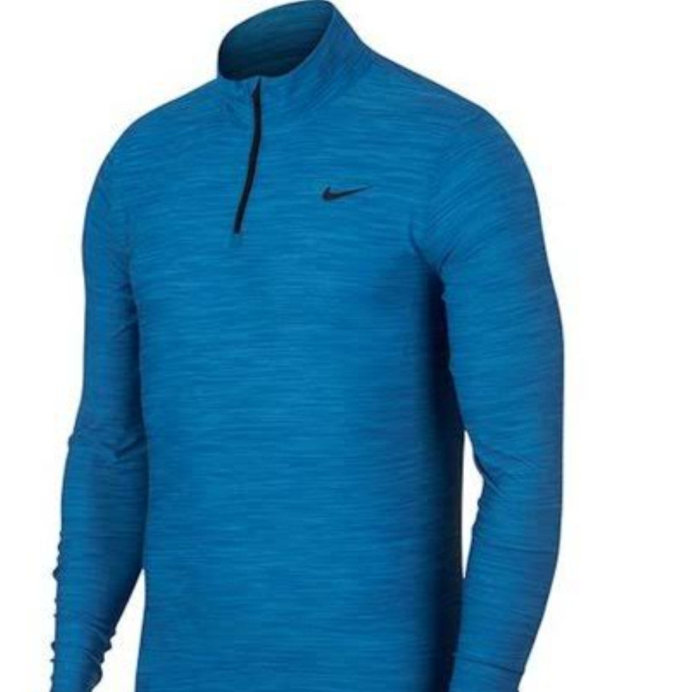 Nike Dri-FIT Blue Long Sleeve Pullover Half-Zip Athletic Shirt Small - Sac's Main