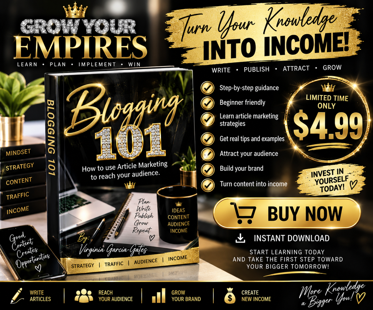 Blogging 101 eBook by Virginia Gates-Garcia
