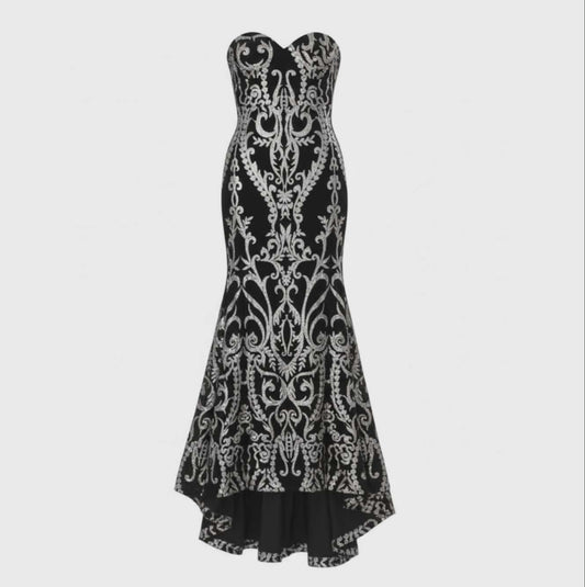 Silver and Black Dress