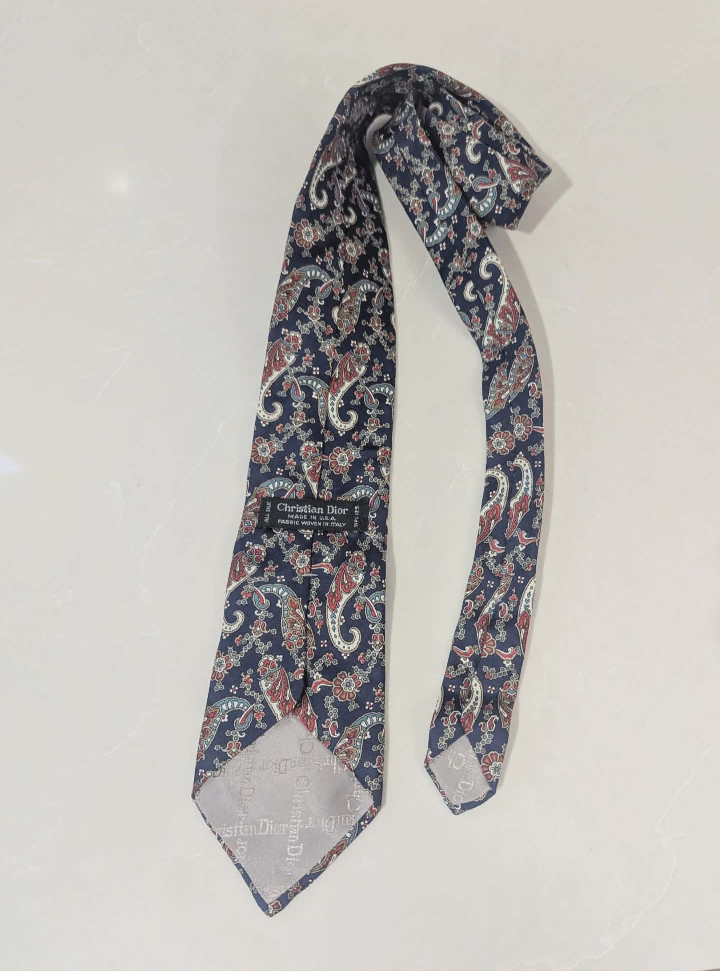 Christian Dior Paisley Silk Tie